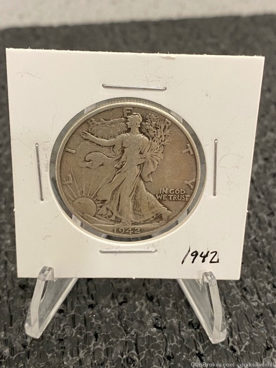 Nice 1942 Walking Liberty Half Dollar 50C 90% Silver-img-0