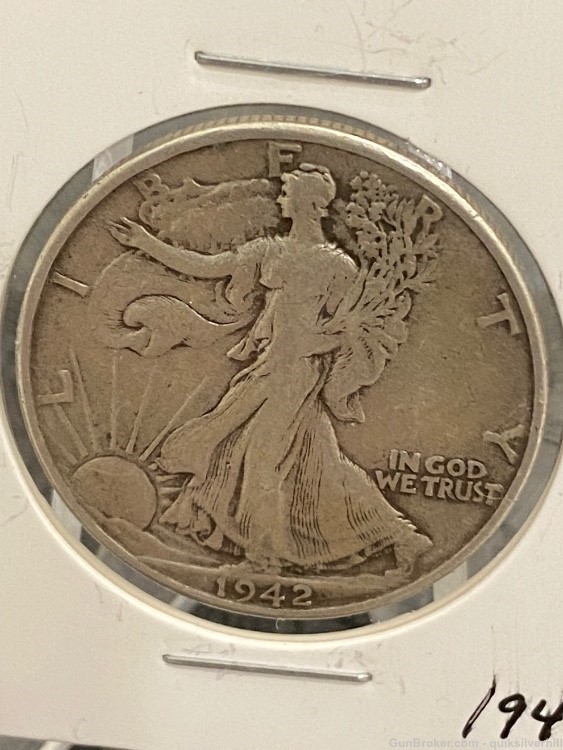 Nice 1942 Walking Liberty Half Dollar 50C 90% Silver-img-2