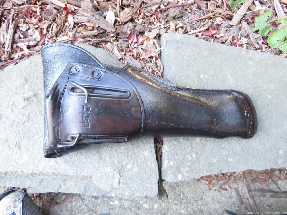 WWII US 1911 MP BLACK LEATHER HOLSTER BOYT 42  GREAT CONDITION-img-10
