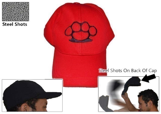 Red Knuckle Sap Cap Self Defense Hat-img-0