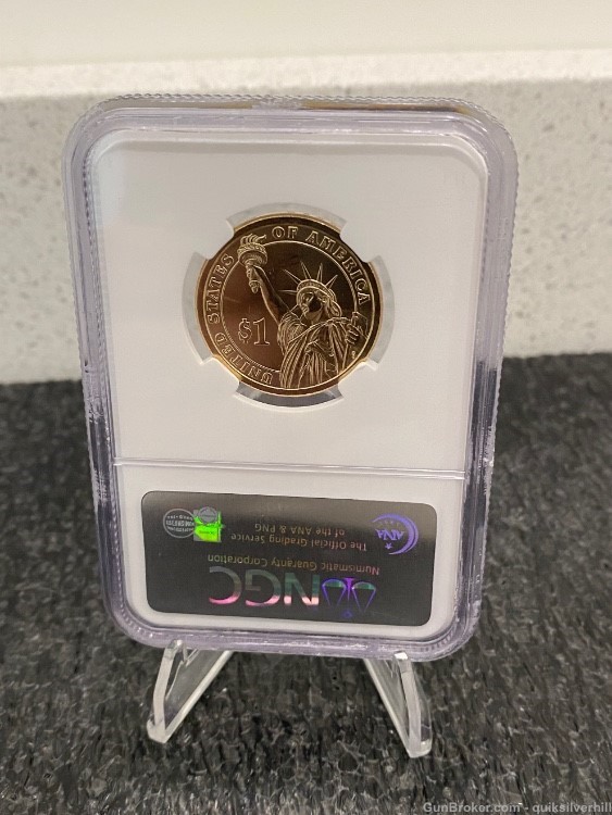 Beautiful NGC Cased 2007 P John Adams BU $1 Coin -img-1