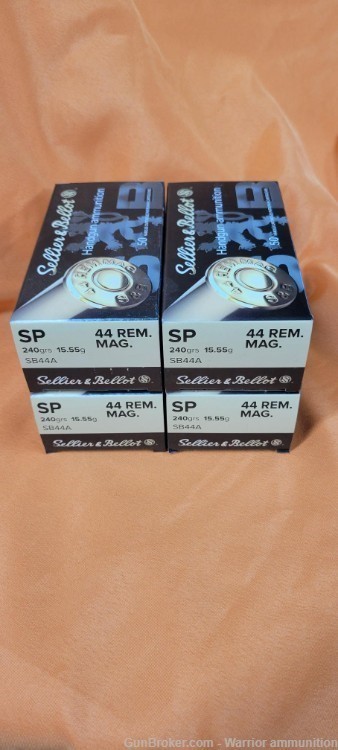 200 rds Sellier and Bellot .44 Rem Mag 240 grain SP Soft Point-img-0