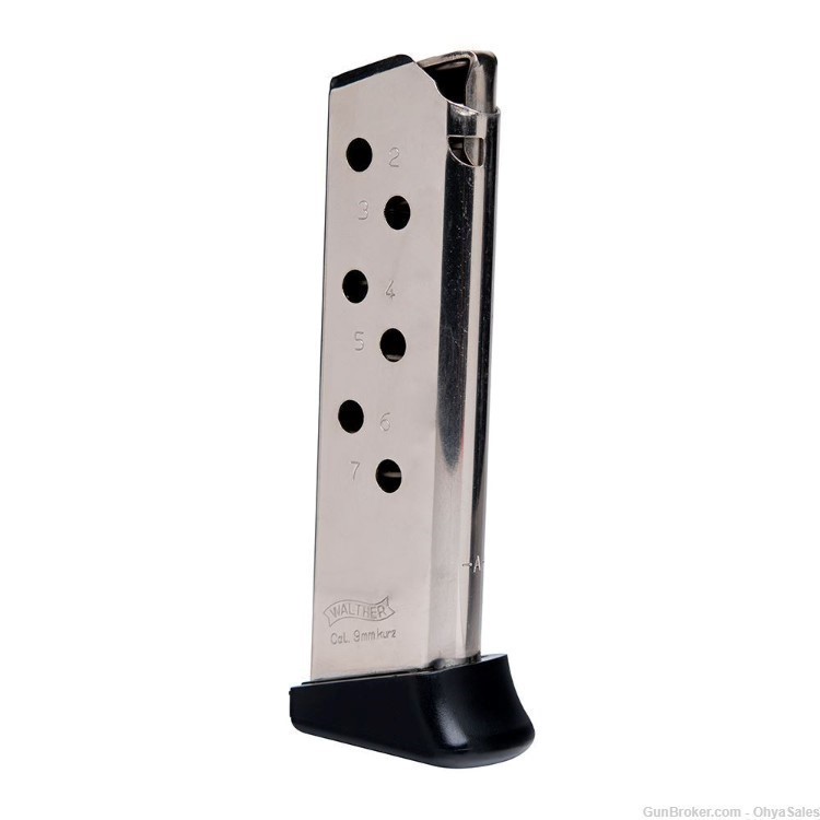 Walther PPK/S .380 ACP 7 Round Nickel OEM Magazine w/ Finger Rest - 2246012-img-7
