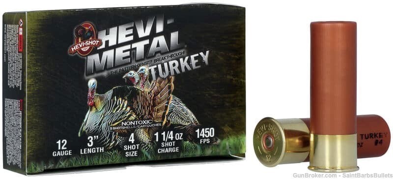 HEVI-Metal Turkey 12 Gauge 3" 1450 fps 1 1/4oz #4 and #5 Bismuth - 5 Rounds-img-0
