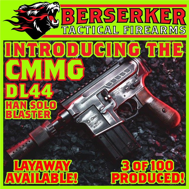 3 CONSEC SERIAL NUMS! CMMG DL44 DL-44 Han Solo Blaster 22LR 4.5" 3/100 Made-img-0