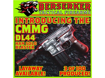 3 CONSEC SERIAL NUMS! CMMG DL44 DL-44 Han Solo Blaster 22LR 4.5" 3/100 Made