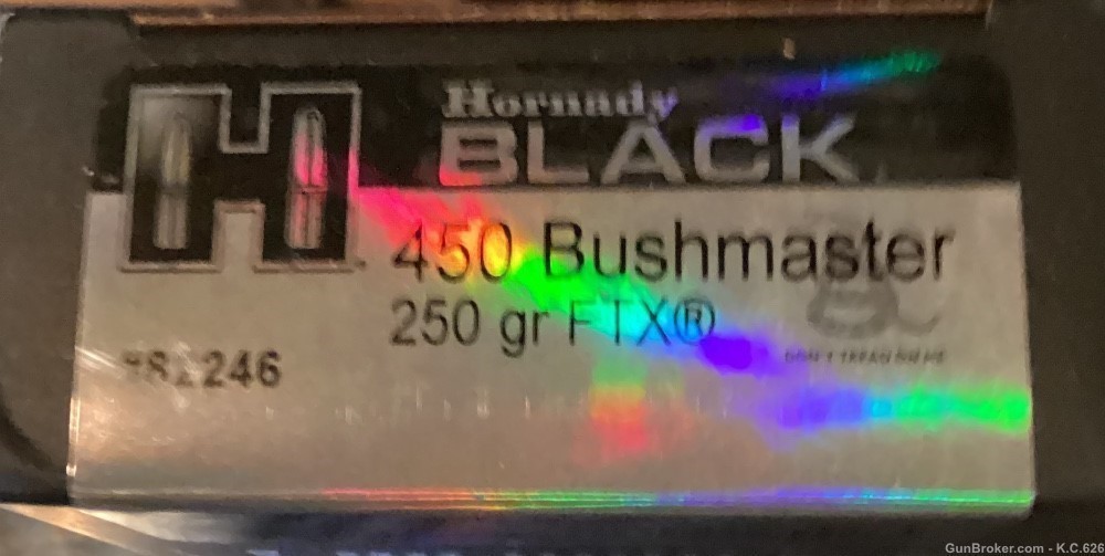 .450 Bushmaster Hornady Black FTX 250 grain 20 round box *FREE SHIPPING *-img-0