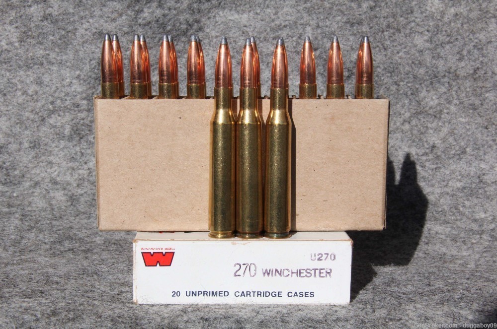 .270 Win. cartridges, Self-loaded with 150 grain Nosler Partition bullets-img-1