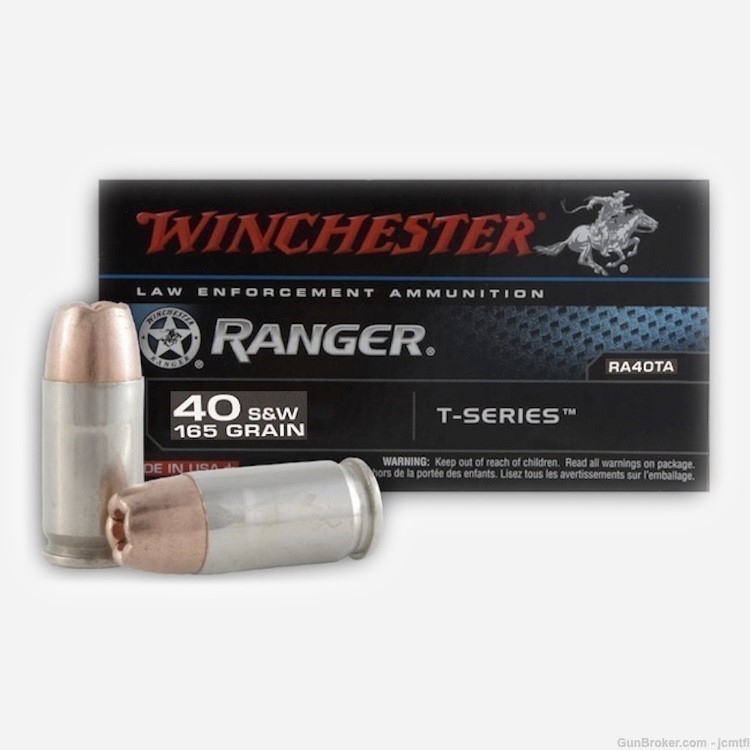 100rds Winchester Ranger™ LE Talon RA40TA 40 S&W 165 GR JHP T-Series-img-3