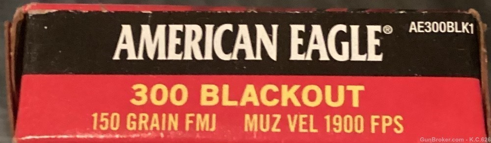 Fed. American Eagle.300 Blackout 150 gr FMJ 20 round box *Free Shipping *-img-0