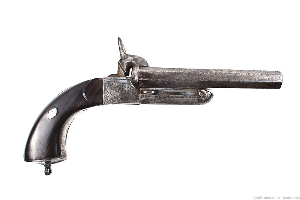 Continental Double Barrel Snake Eye Pinfire Pocket Pistol (Antique)-img-1