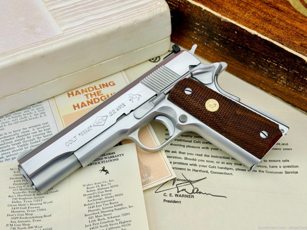 PRISTINE 1980 Colt Service Model ACE 1911 5" 22LR  -CUSTOM HARD CHROME--img-0
