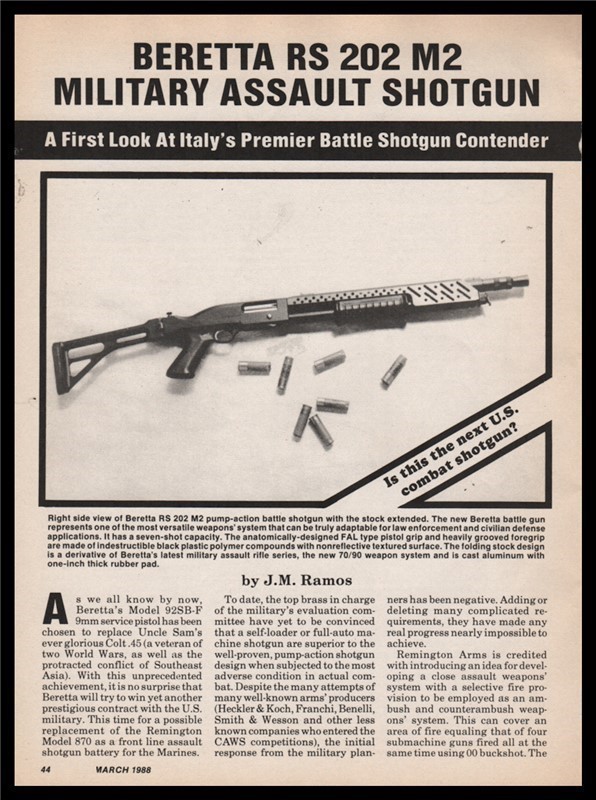 1988 BERETTA RS 202 M2 Assault Shotgun 7pg Article-img-0