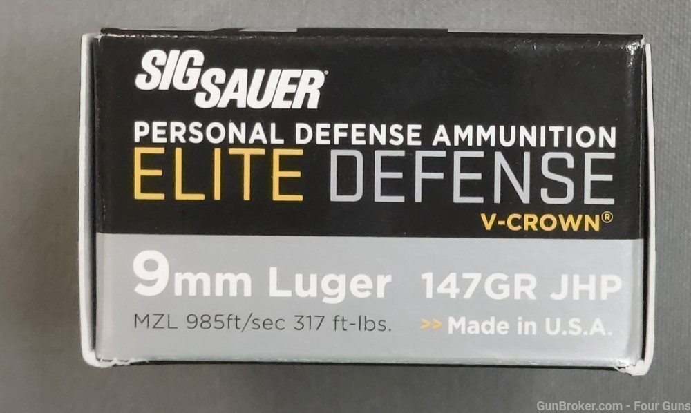 Sig Sauer Elite Defense V-Crown .9mm 147GR JHP  (E9MMA3-20)-img-1