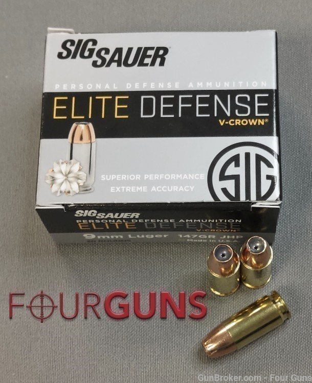 Sig Sauer Elite Defense V-Crown .9mm 147GR JHP  (E9MMA3-20)-img-0
