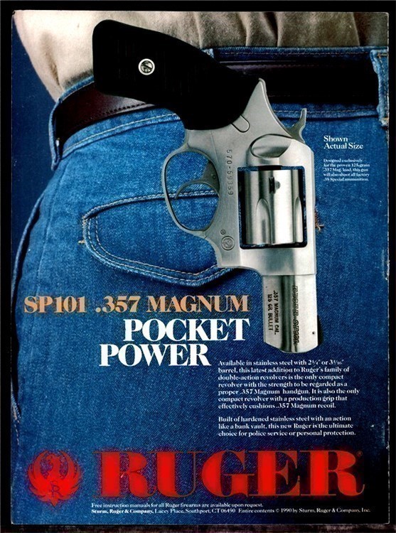 1991 RUGER SP101 .357 Magnum PRINT AD Advertising-img-0