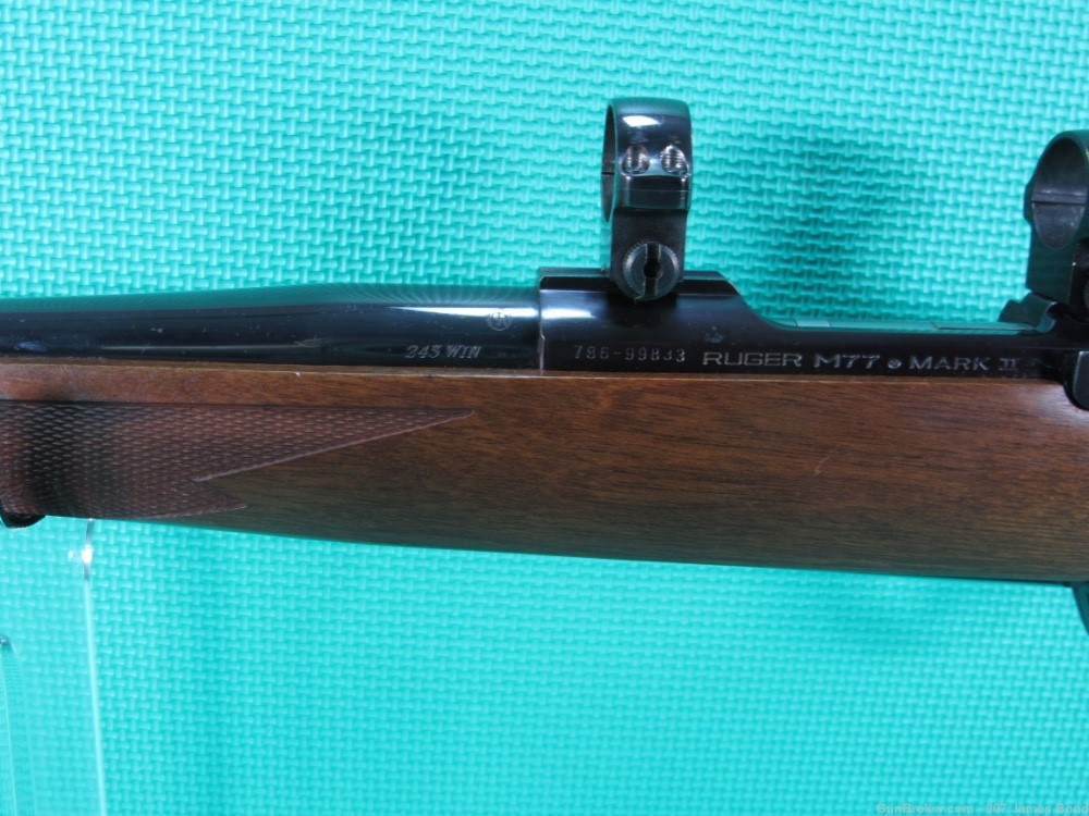 Ruger M77 Mark II Walnut Blued 243 Win. Made in 2000 w/Factory Scope Rings -img-13