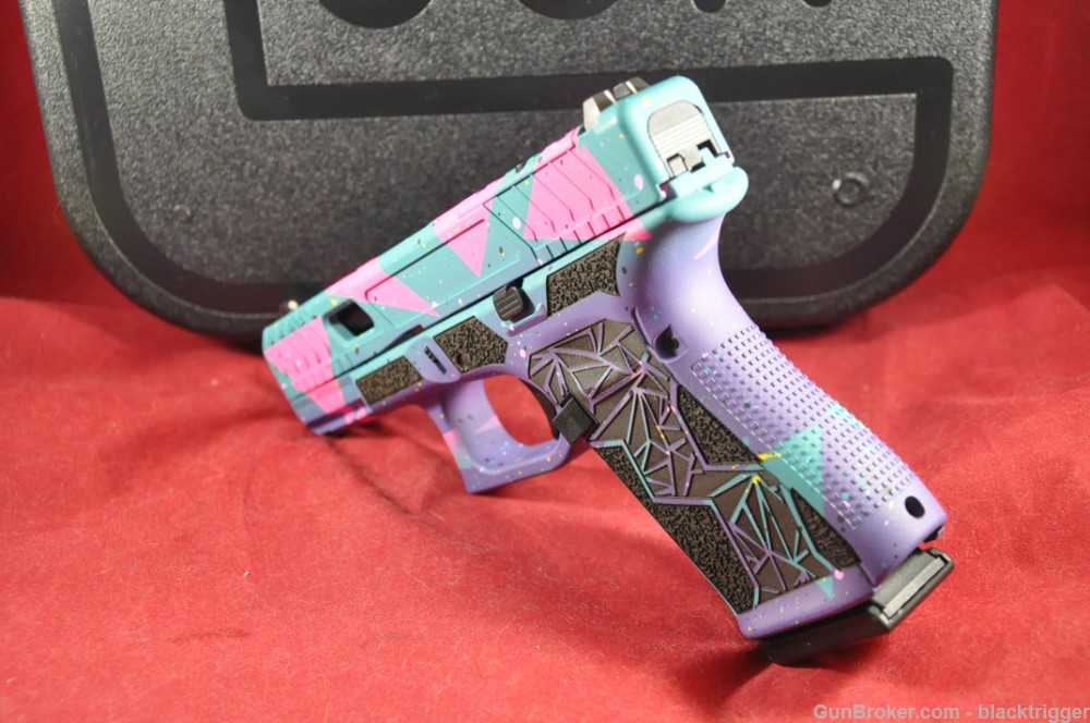 Glock 19 Gen5 80's DAY 4" 15+1 9mm Purple/Cyan/Pink Optic Ready Slide -img-7