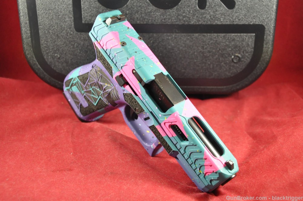 Glock 19 Gen5 80's DAY 4" 15+1 9mm Purple/Cyan/Pink Optic Ready Slide -img-5
