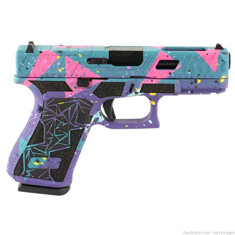 Glock 19 Gen5 80's DAY 4" 15+1 9mm Purple/Cyan/Pink Optic Ready Slide -img-2