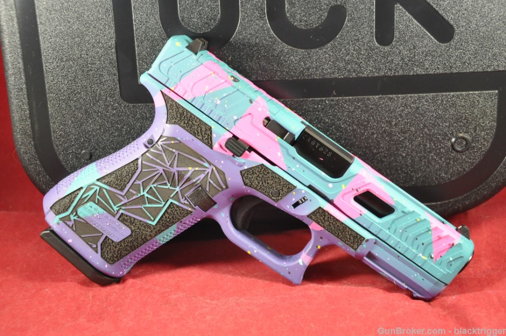 Glock 19 Gen5 80's DAY 4" 15+1 9mm Purple/Cyan/Pink Optic Ready Slide -img-4