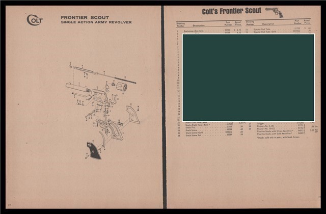 1970 COLT Frontier Scout Schematic Parts List AD-img-0