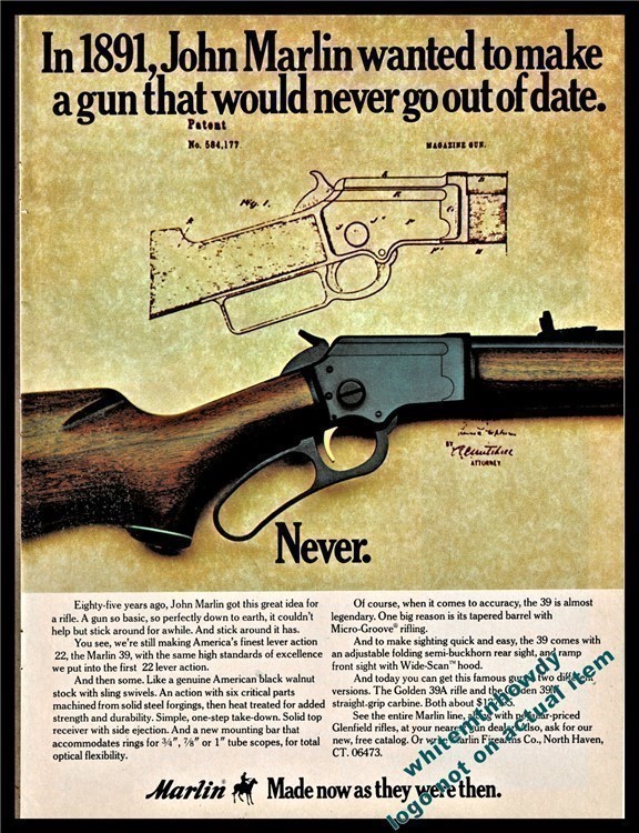 1976 MARLIN 39 .22 Lever-Action Rifle PRINT AD-img-0