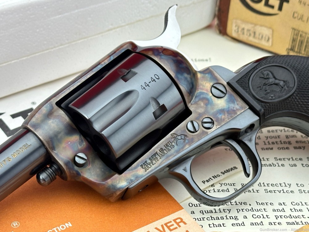 MINT 1980 Colt SAA Sheriff's Model 3" 44-40 WIN *RARE ROYAL BLUE* NIB!-img-3