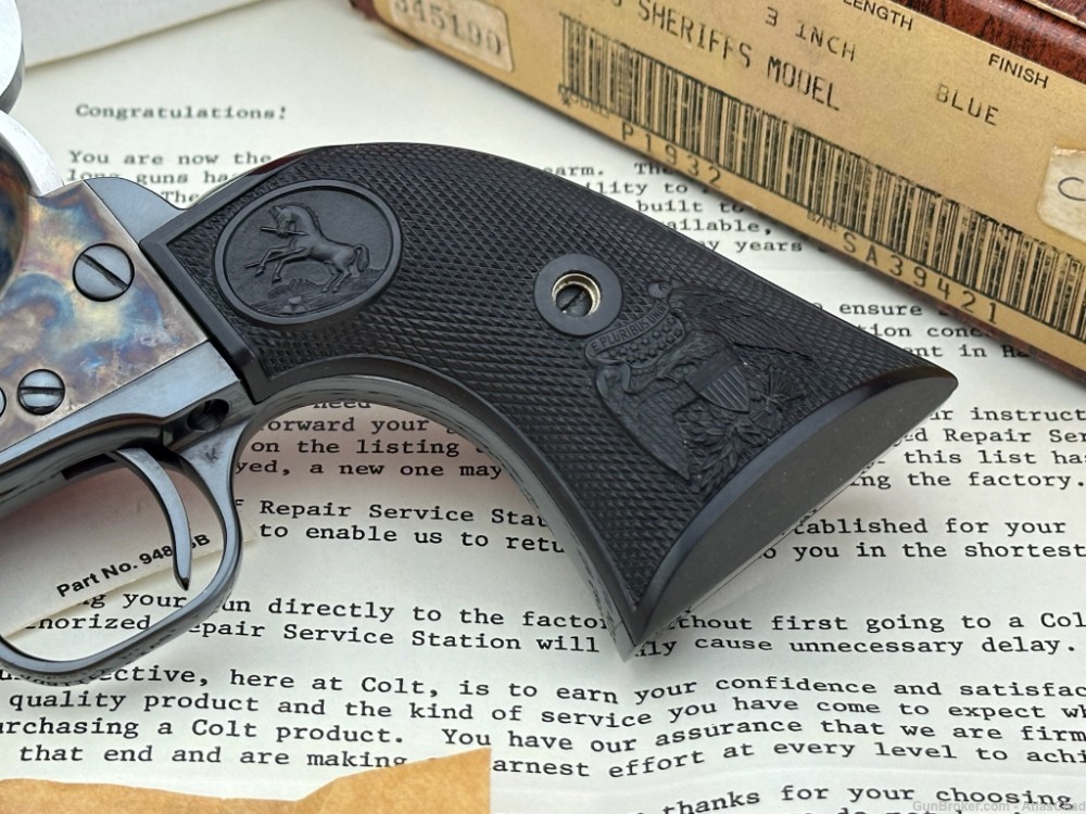 MINT 1980 Colt SAA Sheriff's Model 3" 44-40 WIN *RARE ROYAL BLUE* NIB!-img-4