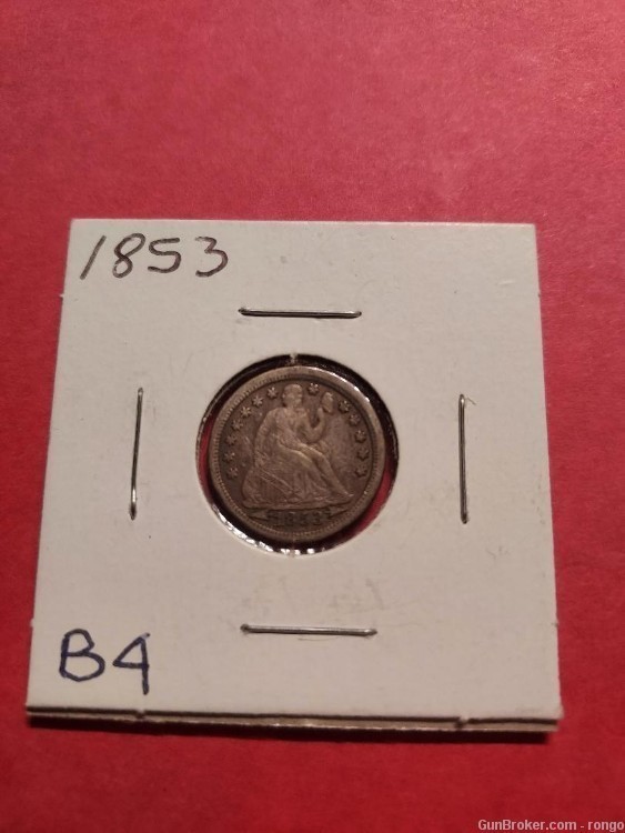 1853 SEATED DIME a great gift (B4)-img-0
