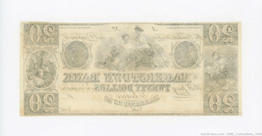 1800s $20 Maryland Bank Note Money Currency-img-1