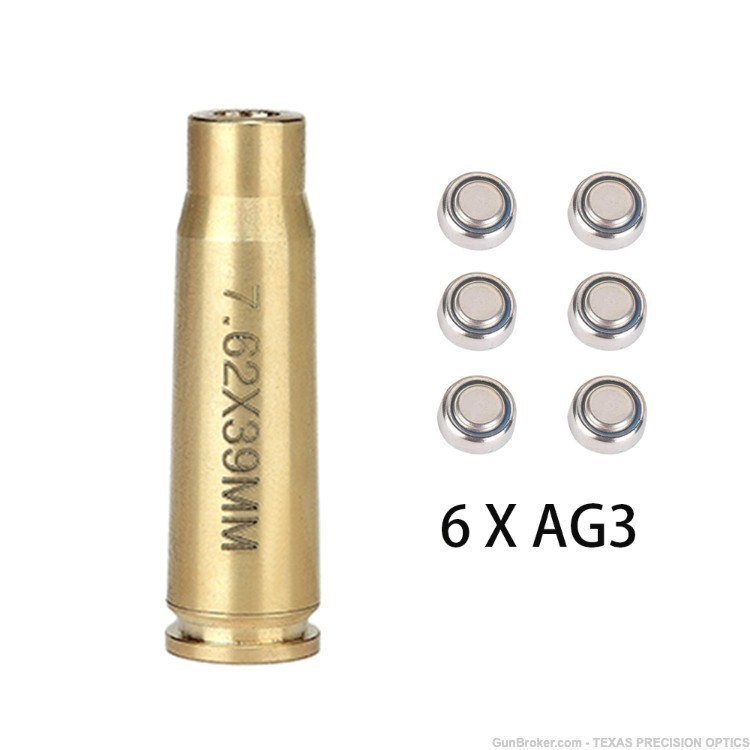 7.62x39 Cartridge Laser Bore Sighter 6X Batteries Laser BoreSighter -img-0