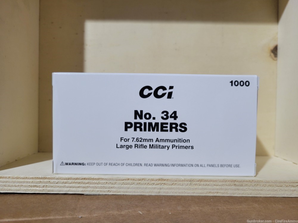 NO. 34 Military Large Rifle primers 7.62x39 NATO, 30-06 (1000 count) #34-img-0