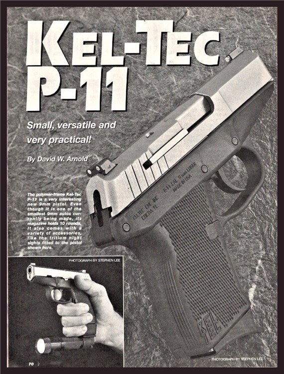 1997 KEL-TEC P-11 9mm Pistol  4-page Evaluation Article-img-0