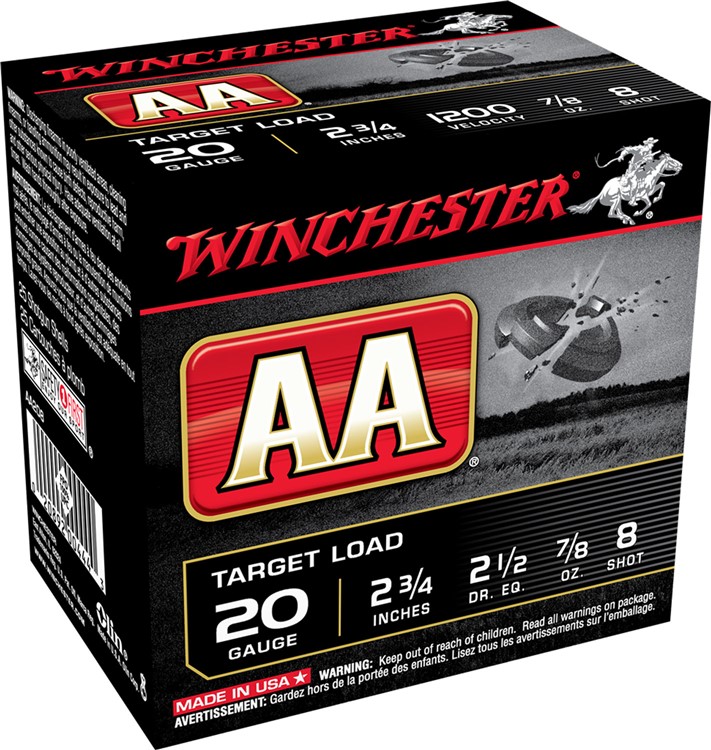 Winchester AA Target Load 20 Ga. 2.75 1200 FPS 8 Shot 25 Per Box-img-1