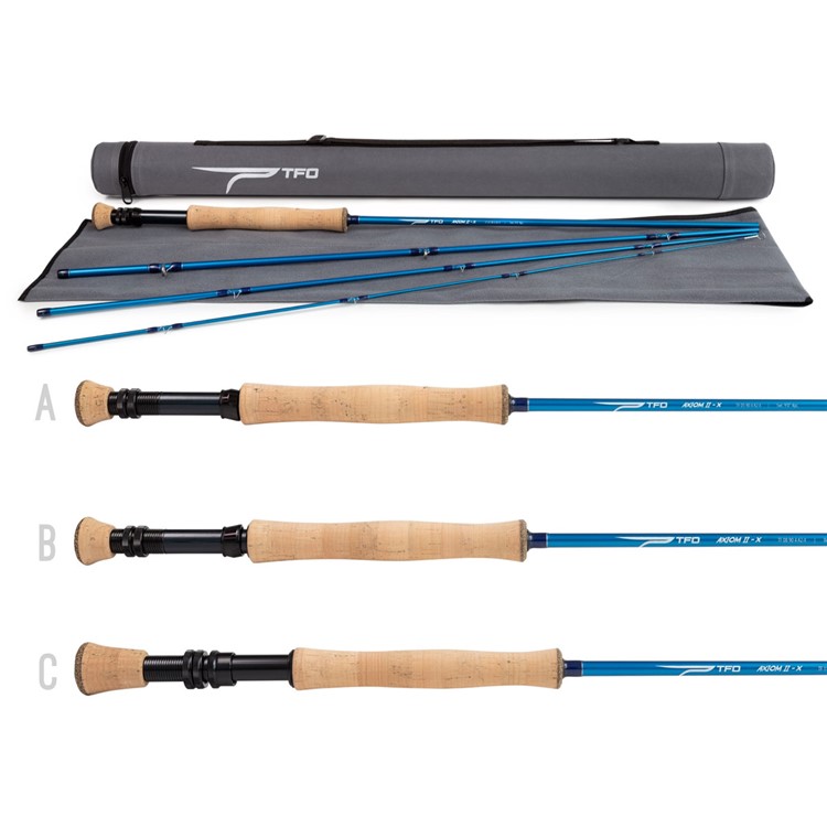 TFO Axiom II-X 11wt 9ft 4pc Fly Fishing Rod with Rod Sock and Tube-img-0
