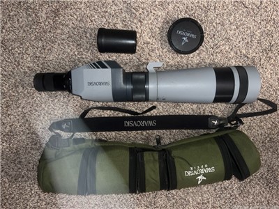 Swarovski ST80  20-60 spotting scope with end caps and soft case/shoulder