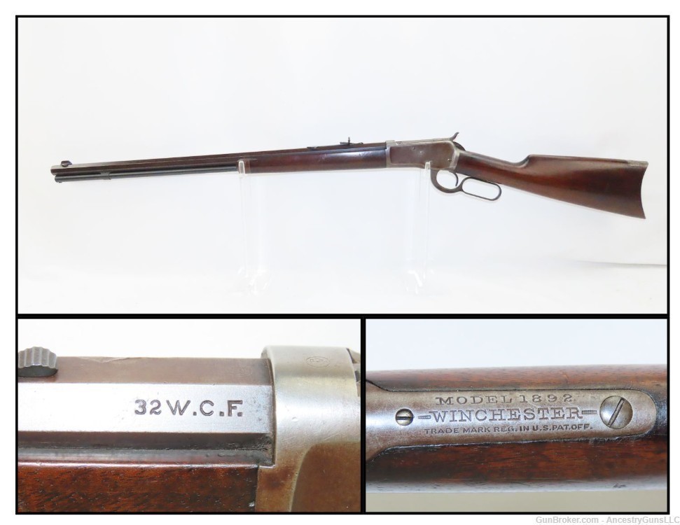 1912 WINCHESTER 1892 Lever Action .32-20 WCF RIFLE Octagonal Barrel C&R    -img-0