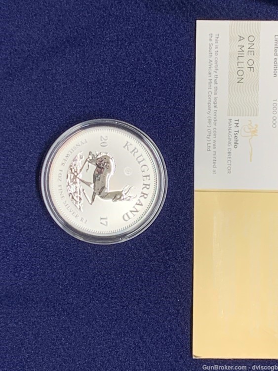 2017 Krugerrand 1 oz fine silver, sealed and COA -img-2