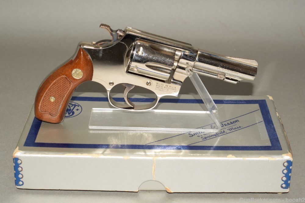 Exceptional Smith Wesson 30-1 DA Revolver 32 S&W Long 3" Nickel w Box-img-0