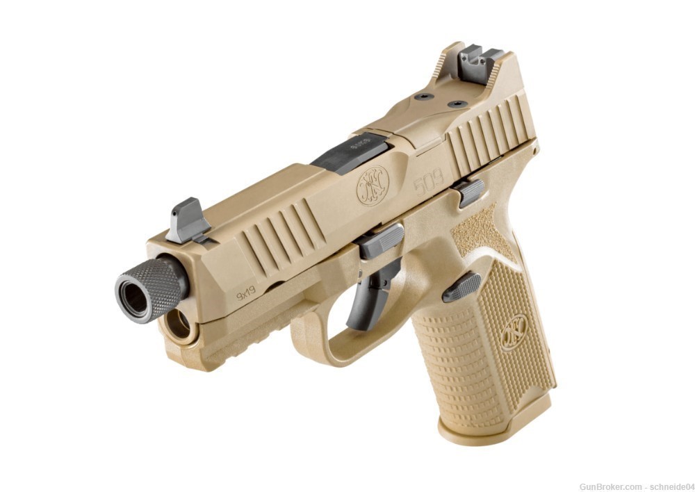 FN 509 Tactical FDE Optics Ready Pistol Threaded Barrel 9mm 4.5" 509T-img-2
