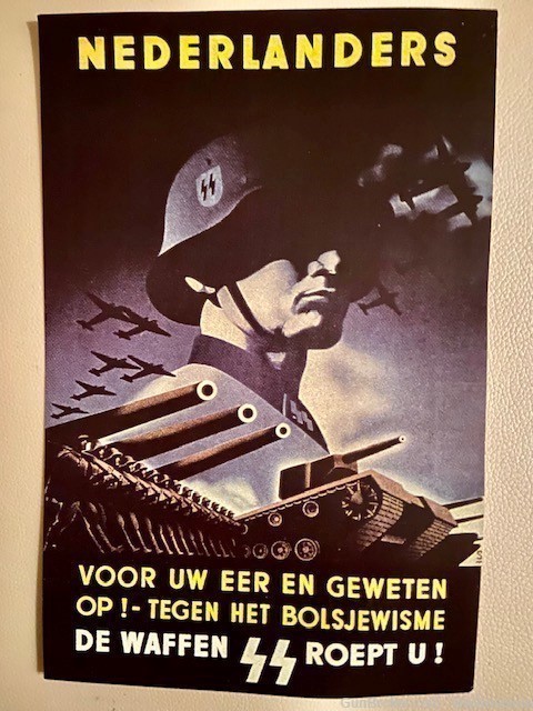 WW2 Dutch Propaganda Poster  "Nederlanders! Voor UW Eer geweten op"-img-0
