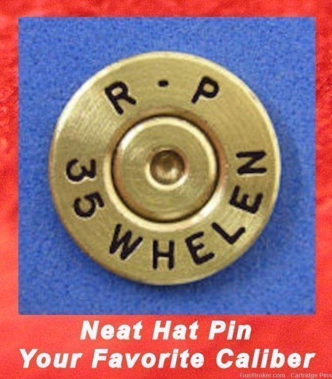 Remington R-P 35 WHELEN  Cartridge Hat Pin  Tie Tac  Ammo Bullet-img-0