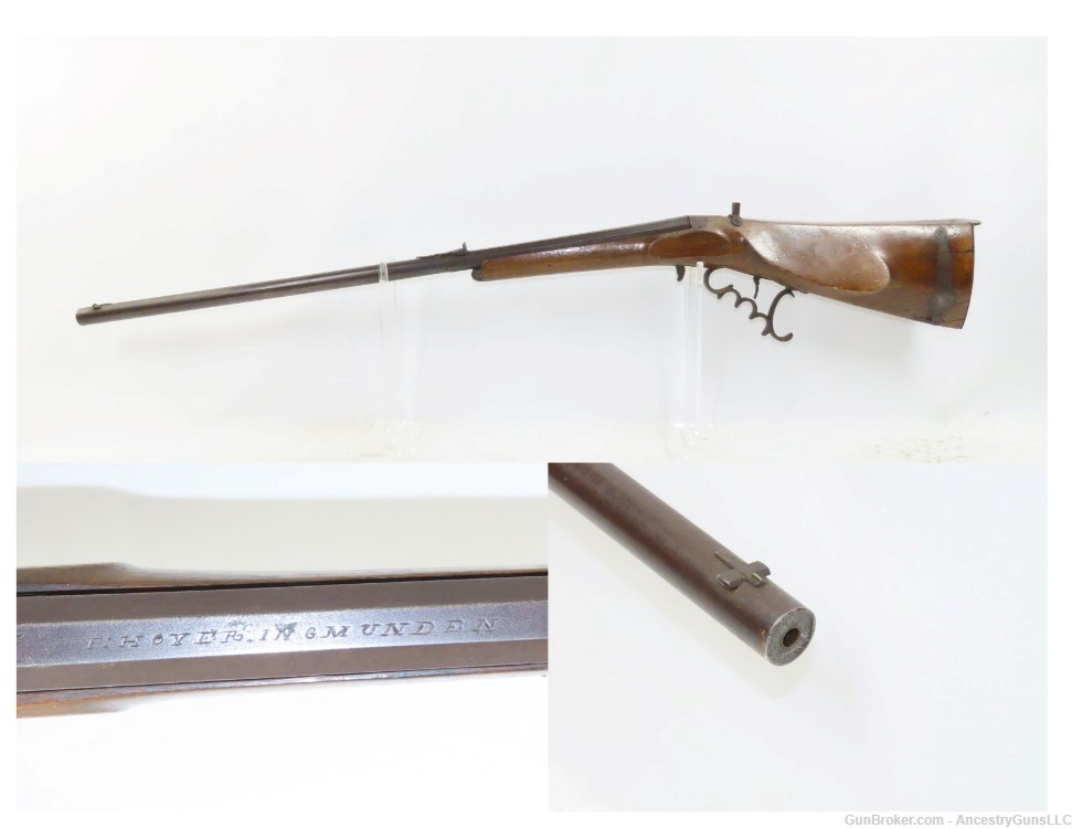 AUSTRIAN 19th Century F. HOVER Bellows Crank Handle Tip-Up Barrel AIR GUN  -img-0