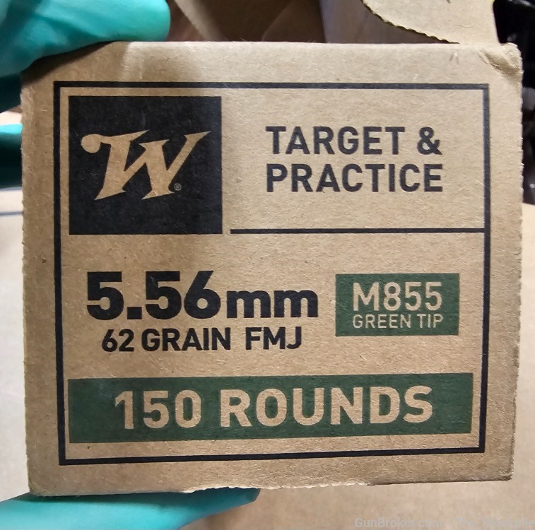 Winchester 5.56mm 62gr M855 Green Tip 1050 Rounds FMJ-img-1