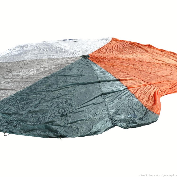 U.S. Air Force 28' Orange/Green/White/Tan Nylon Parachute Canopy-img-1