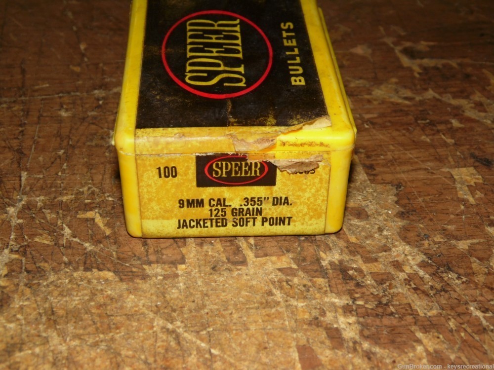 Speer Bullets 9MM .355 Dia 125 Gr Jacketed Soft Point-img-1