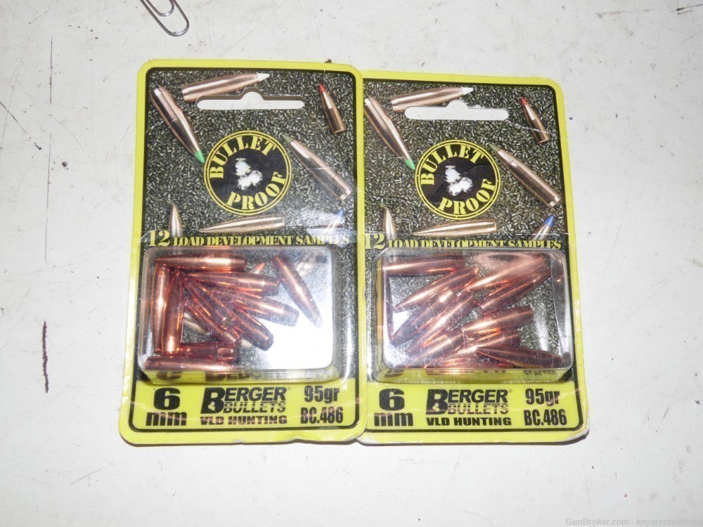 Berger Bullets - 6MM 95 Grain - 2 Packages - 24 Total Bullets-img-0