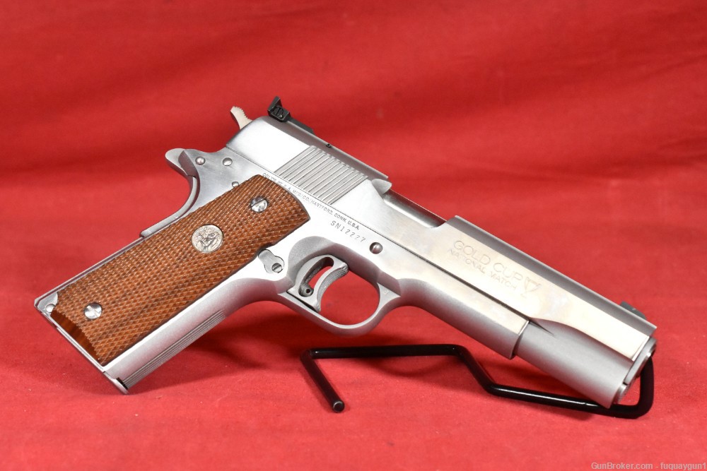 Colt Series 80 Gold Cup National Match 1911 45 ACP 5" Stainless MFG 1988-img-5