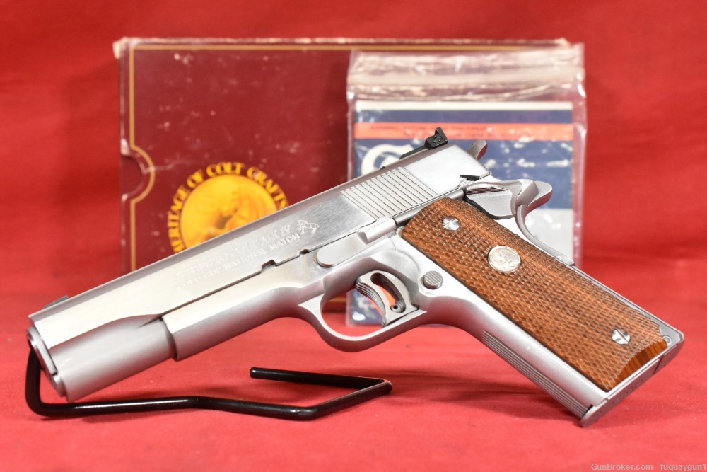 Colt Series 80 Gold Cup National Match 1911 45 ACP 5" Stainless MFG 1988-img-1